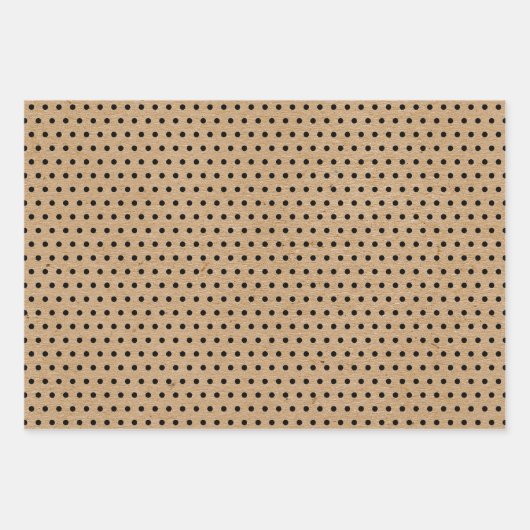 Zwarte pokadots Chevron Stripes Faux Bruft Inpakpapier Vel (Voorkant 2)