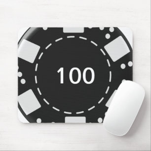Zwarte Poker Chip Muismat