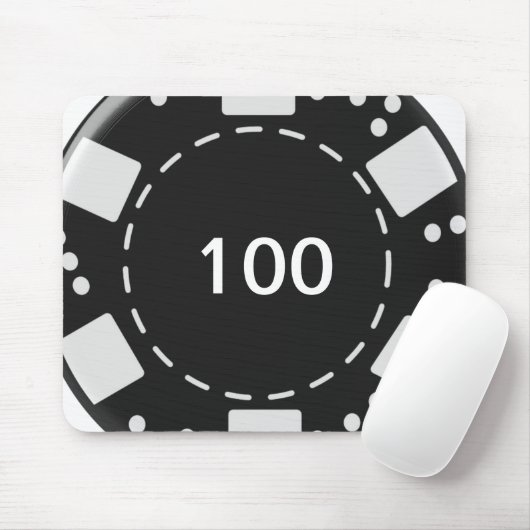 Zwarte Poker Chip Muismat (Met muis)