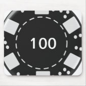 Zwarte Poker Chip Muismat (Voorkant)