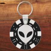 zwarte pokerchip sleutelhanger (Voorkant)