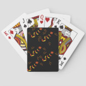 Zwarte pokerkaarten met bloemontwerp (Achterkant)