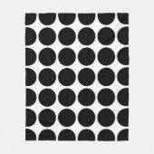 Zwarte poladots op wit fleece deken (Voorkant)