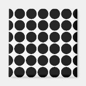 Zwarte poladots op wit magneet (Voorkant)