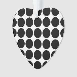 Zwarte poladots op wit ornament