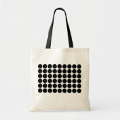 Zwarte poladots op wit tote bag (Voorkant)