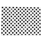 Zwarte poladots op witte achtergrond groot cadeauzakje (Achterkant)