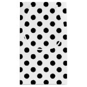 Zwarte poladots op witte achtergrond klein cadeauzakje (Achterkant)