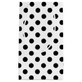Zwarte poladots op witte achtergrond klein cadeauzakje (Voorkant)