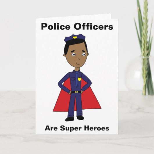 Zwarte politieagenten zijn superhelden bedankkaart (Voorkant)