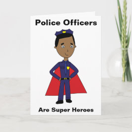 Zwarte politieagenten zijn superhelden bedankkaart