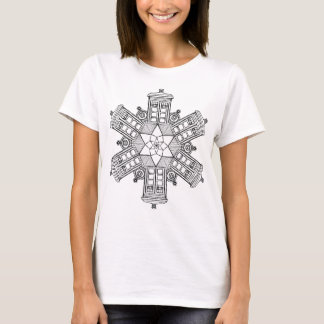 Zwarte politiedoos sneeuwvlok t-shirt