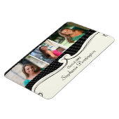 Zwarte polka dot 3 foto custom afstuderen magneet (Linkerzijde)