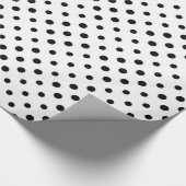 Zwarte Polka Dot Cadeaupapier (Hoek)