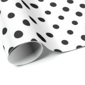 Zwarte Polka Dot Cadeaupapier (Rol Hoek)