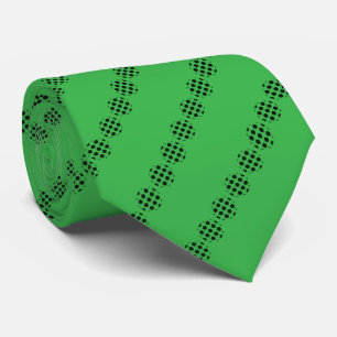 Zwarte Polka dot cirkels patroon op groene kleur Stropdas