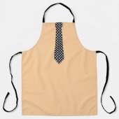 Zwarte polka dot das perzik novelty schort (Voorkant)