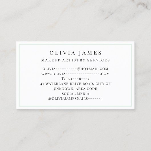 Zwarte polka dot Groene Waterverf Splash Modern Visitekaartje (Achterkant)