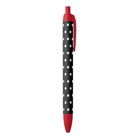 Zwarte Polka Dot Schrijfpennen Inkt Pen (Achterkant (Verticaal))