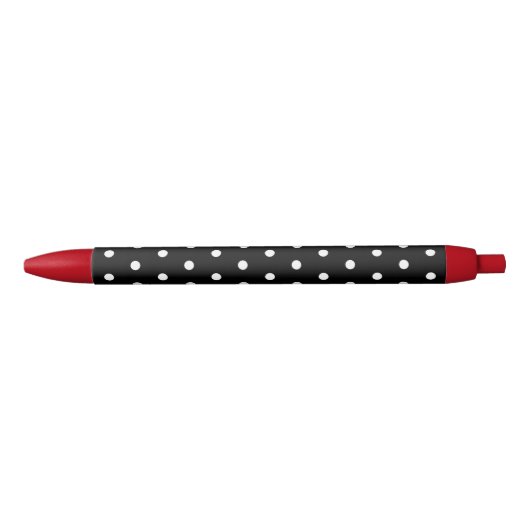 Zwarte Polka Dot Schrijfpennen Zwarte Inkt Pen (Voorkant)