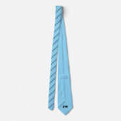 Zwarte Polka Dot Screen Circles Patroon op Blauw Stropdas (Achterkant)