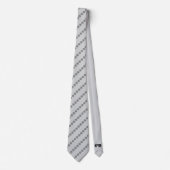 Zwarte Polka Dot Screen Circles Patroon op Grijs Stropdas (Voorkant)