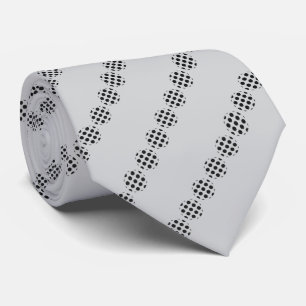 Zwarte Polka Dot Screen Circles Patroon op Grijs Stropdas