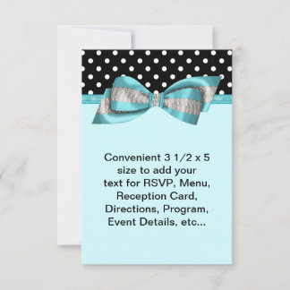 Zwarte Polka Dot Turkoois Blauwe RSVP Sjabloon
