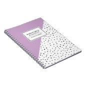 Zwarte Polka Dots Blush Lila Abtract Pattern Notitieboek (Rechterzijde)