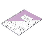 Zwarte Polka Dots Blush Lila Abtract Pattern Notitieboek (Linkerzijde)