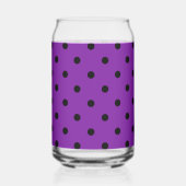Zwarte Polka Dots op Violet Paarse Blikvorm Glas (Achterkant)