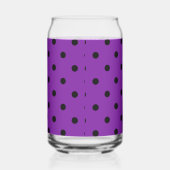 Zwarte Polka Dots op Violet Paarse Blikvorm Glas (Rechts)