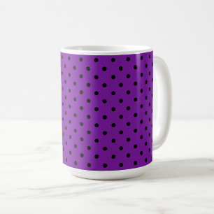 Zwarte Polka Dots op Violet Paarse Koffiemok