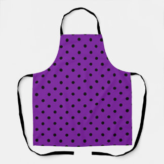 Zwarte Polka Dots op Violet Paarse Schort
