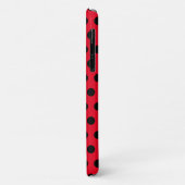 Zwarte Polka Dots Rode iPhone Case of Kies Kleuren (Achterkant/links)