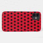 Zwarte Polka Dots Rode iPhone Case of Kies Kleuren (Achterkant (horizontaal))