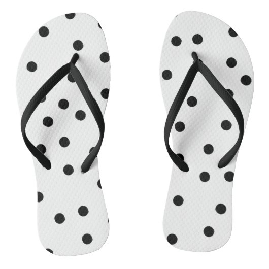 ZWARTE POLKA DOTS TEENSLIPPERS (Voetbed)