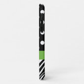 Zwarte Polka Dots Zebra Stripes Green Name Case-Mate iPhone Case (Achterkant/links)