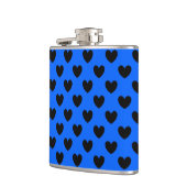 Zwarte polka harten blauw heupfles (Links)