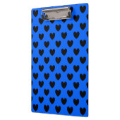 Zwarte polka harten blauw klembord (Links)
