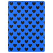 Zwarte polka harten blauw klembord (Achterkant)