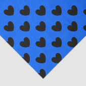 Zwarte polka harten blauw tissuepapier (Detail)