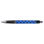 Zwarte polka harten op blauw pen (Voorkant)