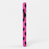 Zwarte polka harten op fuchsia roze Case-Mate iPhone case (Achterkant/rechts)