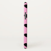 Zwarte polka harten op katoenroze snoep Case-Mate iPhone case (Achterkant / rechts)