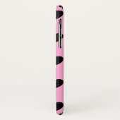 Zwarte polka harten op katoenroze snoep Case-Mate iPhone case (Achterkant/links)