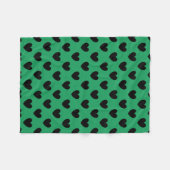 Zwarte polka harten op Kelly green Fleece Deken (Voorkant (Horizontaal))