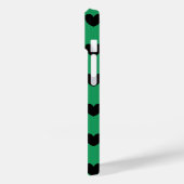 Zwarte polka harten op Kelly groen Case-Mate iPhone Case (Achterkant / Links)
