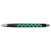 Zwarte polka harten op Kelly groen Pen (Voorkant)