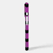 Zwarte polka harten op paars Case-Mate iPhone case (Achterkant / Links)